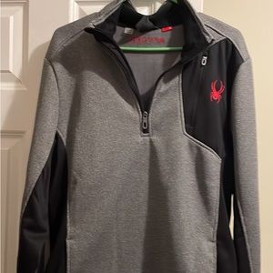 Spyder half zip heather gray and black sweater. Men’s Large. NWT.